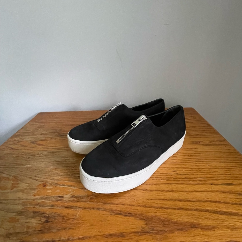 Vince Warner Zip Suede Platform Sneakers Size 6.5 - Picture 2 of 6